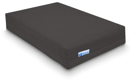 YOGAN Coussin de tête/protège-tête (2) pour yoga/pilates | Housse extérieure en coton biologique (amovible et lavable) | Housse intérieure avec garnissage en fibres recyclées | 30x20x5 cm (Gris