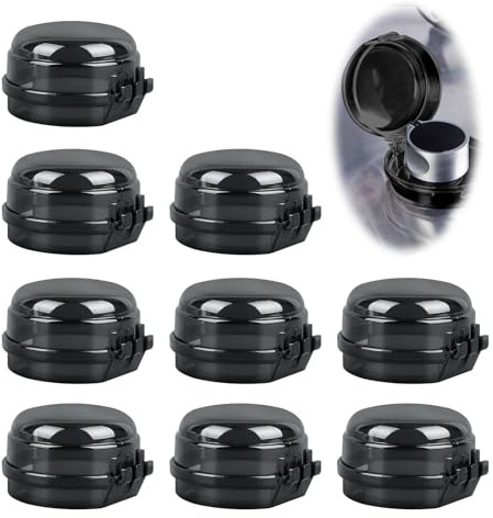 Manopola di sicurezza per bambini 9 pezzi Montaggio senza manopola Smontaggio Forno Sicurezza per bambini Ø 6 cm e 4 cm Sicurezza per bambini alta Manopole di sicurezza per fornelli (Nero)
