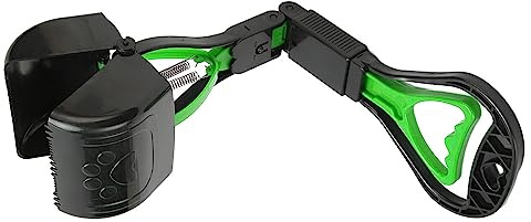 Qudinip Paletta per Escrementi di Animali Domestici, Paletta Portatile Pieghevole per Escrementi di Cani con Manico Lungo con Bocca a Forma di Dente, per la Pulizia dei Rifiuti di (Verde)