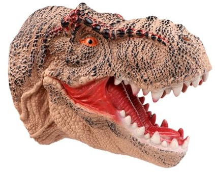 Dinosauriedocka - 15 cm Tyrannosaurus Realistisk djurhandske, interaktivt | berättande verktyg, flexibel rörelsetillbehör | Rolig marionett för teaterspel