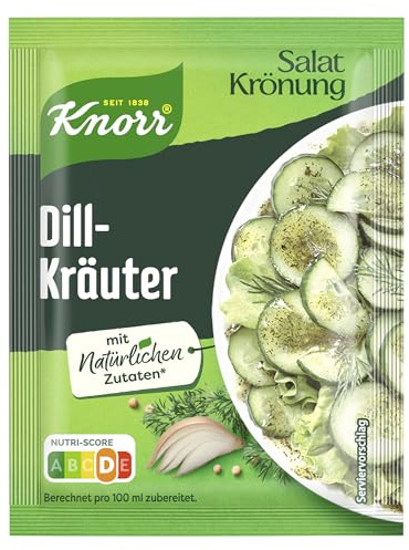 Knorr Salatkrönung Dill-Kräuter für ein leckeres Salatdressing mit natürlichen Zutaten* 5 x 3 Portionen 15 Stück