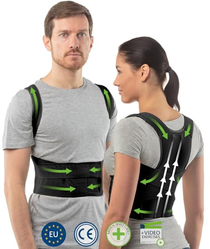 Corrector Postura Espalda | Corrector de Postura | Corrector de Espalda Mujer y Hombre | Espalderas Corrector Espalda | Cifosis Corrector | Faja Postural | Corrector Postura Cervical | Talla 2 Negro