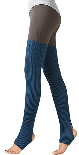 Nanxson Femmes Jambière Guêtres Genouillères Longue Leggings Chauffe-jambes Pour la Danse Fitness Yoga (bleu)