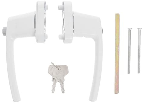 White Zinc Alloy Lever Door Handle Security Lock Set with Keys
