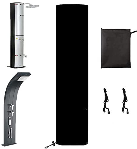 Rilime Housse Douche Solaire,Housse de Protection Solaire pour Douche 420D avec revêtement, bâche étanche pour Douche Solaire de Jardin (220 x 67 cm)