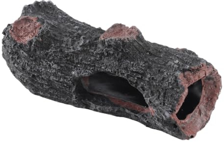 Zerodis Baumstamm Ornament aus Hohlem Baumstamm aus Holz, Künstliches Holz, Fischhaus Aquarium-Dekoration Fischzubehör für Betta-Schildkröten Kleine Eidechsen Reptilien