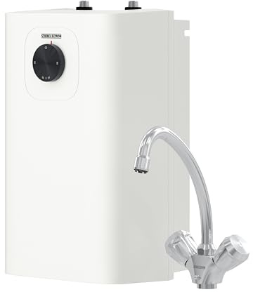 Neueste Generation STIEBEL ELTRON Boiler UFP 5 Trend mit Wasserhahn TWS-W, thermostop-Funktion, sehr kompakt, Untertischboiler 5 Liter Niederdruck, mit Stecker 230V, 2 kW, Made in Germany, 204967