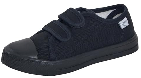 ScruffyTed Kids Canvas Pumps Black UK Child 12