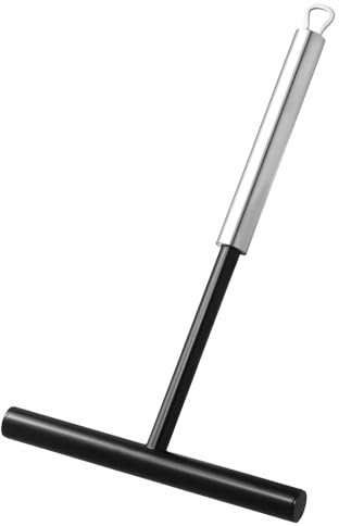Rundago Spalmatore per Crepe, Crepes Distributore in 304 Acciaio Inox, Forma di T Spatola Crespelle Pancake per la Cucina di Casa Forniture per Panifici/Ristoranti (12,2 * 20cm)