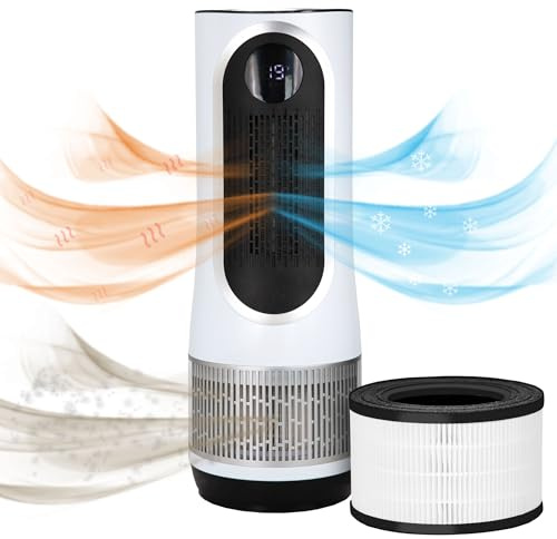 Silvergear® 3-in-1 Luftreiniger mit Heizung und Ventilator | Ionisator & HEPA H-13 Filter | LED Display & Fernbedienung | Effiziente Filtration | Abdeckung bis 81 m³ | Sicher für Kinder