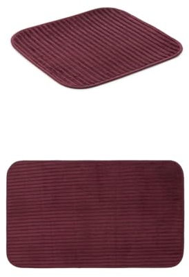 Gözze Badteppich Berlin 2er Set, 50x45 cm + 50x70 cm, Farbe: Brombeere