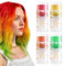 Zonoori 4 colori gesso per capelli per bambini, colore per ragazze, lavabile, mascara temporanea (rosso, giallo, arancione, verde)