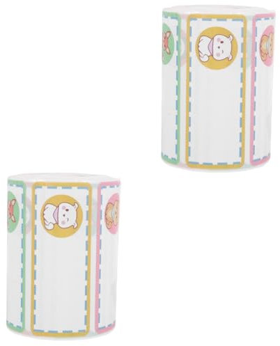 DIYEAH 2 Rollos Etiquetas De Nombre Escritorios Etiquetas Adhesivas Para Congeladores Nameplates Tarjetas De Nombre Para La Mesa Placa De Nombre Para Escritorio Papel Cuché