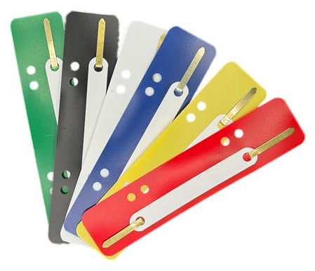 Heftstreifen Kunststoff Farbig Sortiert Stabil, A4, 4-fach gelocht, bis 120 Blatt Perfekt für Ordner & Ringbücher in Büro, Schule & Zuhause