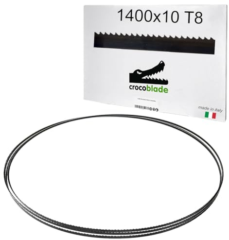 Fraiser CrocoBlade – Lot de 3 lames de scie à ruban 1400 x 10 x 0,65 mm – pour bois et dérivés – remplacement professionnel compatible scies à ruban TC-SB 200, HBS30, HBS25, PBS 350 – TPI 8