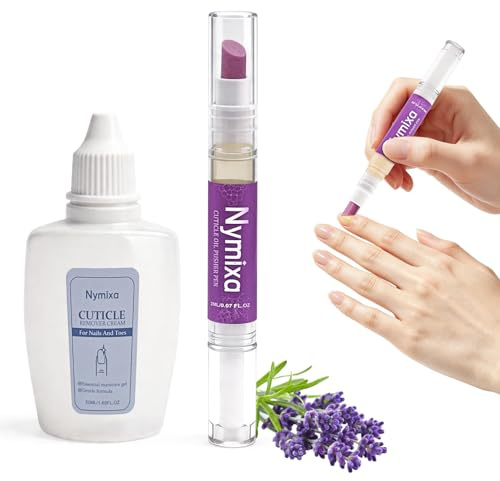 Set per la cura delle unghie 2 pezzi, penna per la cura delle unghie, rimuovi cuticole, penna per olio per cuticole 3 in 1, per riparare unghie screpolate e secche
