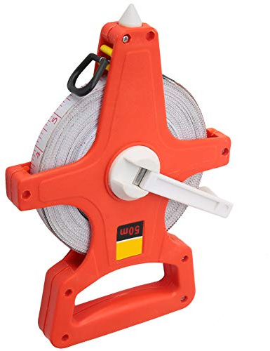 Chiyyak Durevole Metro a Nastro Manuale da 50 M con Rullo di Esportazione, Telaio per Righello Resistente Alla Pressione, Bilanciere Salva-lavoro per le Famiglie