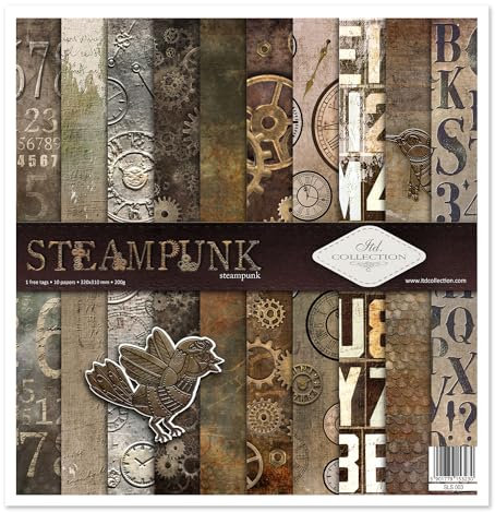 ITD Collection - Decoupage Papier Paket - Decopatch Papier 310 x 320 mm - Scrapbooking - Dekorpapier für DIY Alben Bullet Journals (SLS-003 Steampunk)