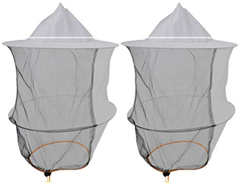 Hemoton 2 Stück Imkerhut Kopfnetz Hut Sonnenhut mit Mückennetz Männer Frauen Kopfbedeckung Nackenschutz Gesichtsschutz Anti Moskito Bienen Bienenzüchter