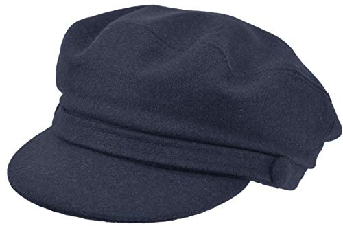 Melegari Berretto Popolare Marinaio Genova, Skipper, Berretto con Visiera, Lana, Made in Italy, Autunno/nverno (IT, Numero, 59, Blu)