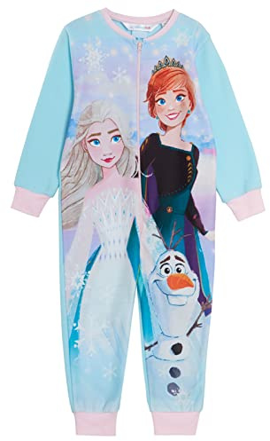 Disney Frozen 2 Onesie For Girls Pyjamas Fleece All In One Kids Fleece Pjs Elsa Anna Zipped Loungewear
