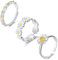 Yaomiao 3 Stück Damen Verstellbare Gänseblümchen Ringe Silber Offene Stapelbare Ringe Verstellbarer Blumen Fingerring für Herren Hochzeit Angst Blumenring für Frauen Mädchen Schmuck
