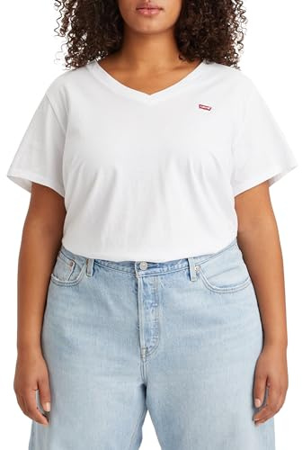 Levi's Plus Size V-Neck T-Shirt Femme Bright White 4XL
