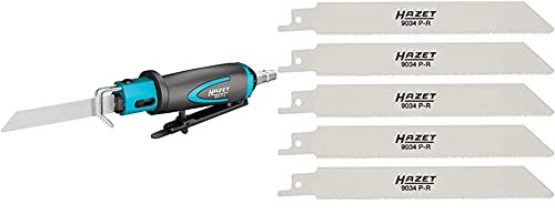 HAZET Stichsäge 9034P-2 | inkl. 3 Sägeblätter, 1 Reziprok-Sägeblatt, 5 Feilen und 1 Innensechskant-Schlüssel & Reziprok Sägeblätter (5teilig, geschrägte gewellte Zahnung, für HAZET 9034 P-2)9034 P-R/5