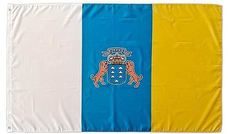 Bandera de Islas Canarias - 150cm x 90cm - Colores Oficiales