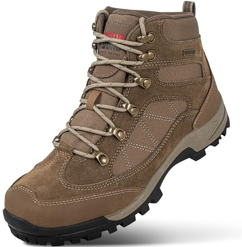R CORD Womens Hiking Shoes Waterproof Hiking Boots Outdoor Trekking Camping Trail Hiking Boots Brown Size 8.5
