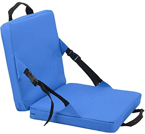 Ejoyous Cuscino per Sedile da Stadio, Sedia da Terra Pieghevole con Schienale Cuscino in Spugna Sedia per Schienale Sedile Imbottito per Pesca da Picnic in Campeggio e in Spiaggia (BLUE)