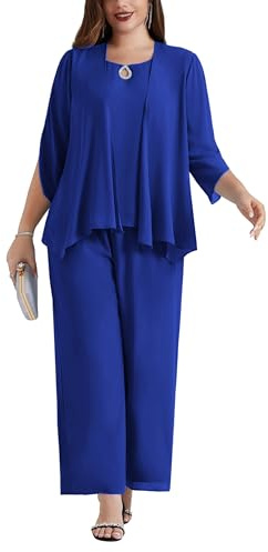 Hanna Nikole Conjuntos de Gasa de Tallas Grandes para Mujer, Blusa de Verano, Pantalones Casuales, Conjunto de Playa, Traje de Tres Piezas con Chaleco