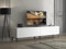 Hanah Home Modern White TV Stand with Metal Legs, 200 cm | 100% Chipboard, 18 mm Thick | Wall-Mountable, Multiple Shelves | Stylish & Functional Design
