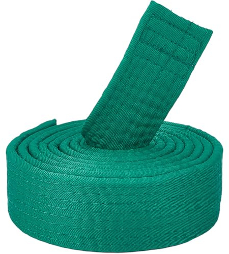CREATCABIN Green Jiu Jitsu Belt Polyester Martial Arts Belt Judo Jiu-Jitsu TKD Aikido Uniform Rank Belt Long Soft Universal Fit Belts Taekwondo for Men Women Sports Training Equipment 7.22ft