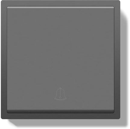 BSEEDLIFE Interrupteur de Sonnette Mural,Interrupteur Encastré à Bouton-Poussoir avec cadre PC de Sonnette avec Bornes à Ressort,Installation Facile,80 * 80mm Gris
