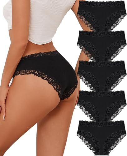 FINETOO 5er Braguitas Hipster Suaves Braguitas sexys BraguitasPack múltiple S-XL,S