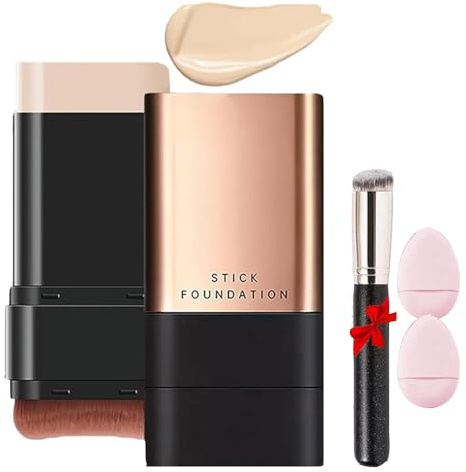 Eternipeace Foundation Stick - Cobertura Completa Foundation Stick,Barra hidratante resistente al agua y de larga duración,para maquillaje natural diario (Blanco Brillante, tamaño)