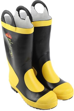 Brrnoo Botas de Bombero, Botas de Protección contra Incendios con una Fuerte Practicabilidad de Trabajo de Goma de Rescate de Emergencia para Ayuda de Emergencia, Aventura Al Aire Libre y Otros (42
