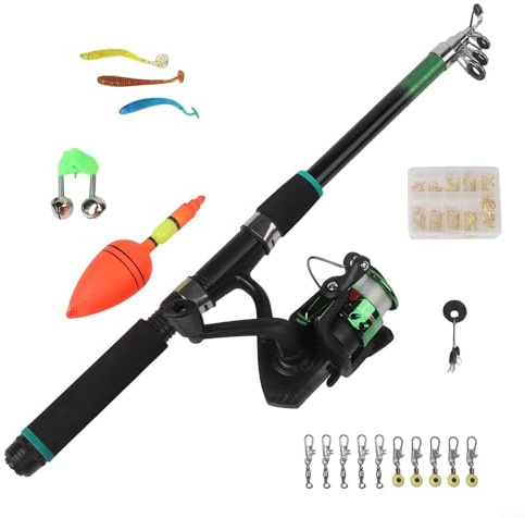 Caswynlife Telescopic Fishing Rod And Reel Kit With Tackle Box, Portable Lightweight Travel Set, For Beginners, Complete Outdoor Angling Gear With Pre-spooled Reel