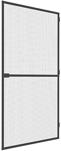 Mosquito Stop 23665 Moustiquaire pour porte avec cadre tendeur, peut être raccourcie individuellement, anthracite, 100 x 210 cm