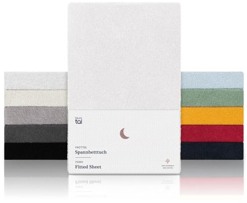 Blumtal® frotté underlakan 100x200 cm - OEKO-TEX certifierat underlakan 100x200cm - frotté underlakan upp till 25cm madrasshöjd - frotté underlakan - bäddlakan värmande 100x200 - Vit