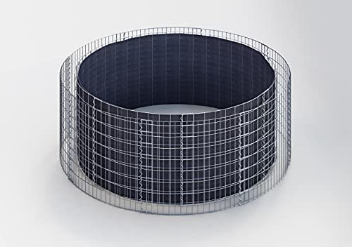 Gabiona - Gabionen Hochbeet HxD: 80 x 232 cm - Runde Steingabione als Pflanzkorb für den Garten - Maschenweite 5x10 cm