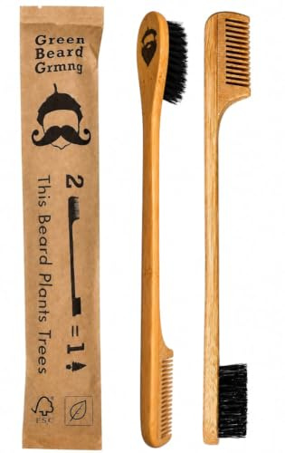 2-in-1 Sapling Mustache Brush & Comb 2-Pack by Green Beard Grmng