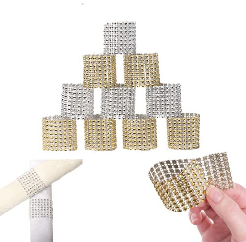 ABDA Anelli Portatovagliolo 12 Pezzi Portatovagliolo Anello di Tovagliolo d'oro Anello di Tovagliolo d'Argento Anello per La Decorazione della Tavola del Banchetto di Nozze della Festa del Ristorante