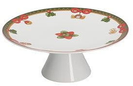 THUN, Alzatina in Porcellana, Versione Piccola, Linea Desideri di Natale, Decorata con Angelo e Icone Natalizie, Idea Regalo, 22.5 cm