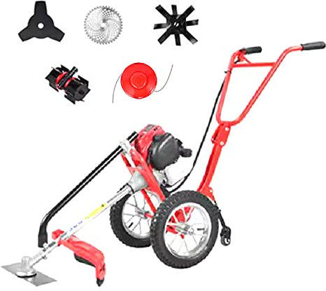BDCXUX Tosaerba a Benzina, Tosaerba con Guida da Terra a 4 Tempi 4 Lame da Taglio + Ruota da Sarchiatura + Scarificatore Piccolo Sarchiatore Multifunzionale per Frutteto Prato Giardino