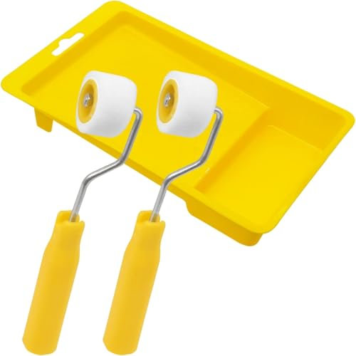 4/5 inch Mini Paint Rollers for Touch up Trim Edge or Corner, Small Paint Roller with Tray,Extra Small Paint Wool Brushes, Tiny Painting Tool