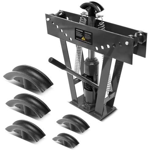 STAHLWERK Dobladora de tubos de hasta 90° con fuerza de presión de 12 t hidráulico | dobladora de tubos | dobladora de tubos | máquina dobladora con 6 matrices para doblar tubos de metal de 3-50 mm