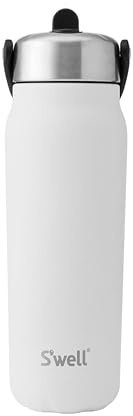 S'well Recycled Stainless Steel Explorer with Flip Straw Lid, 700ml, White Moonstone