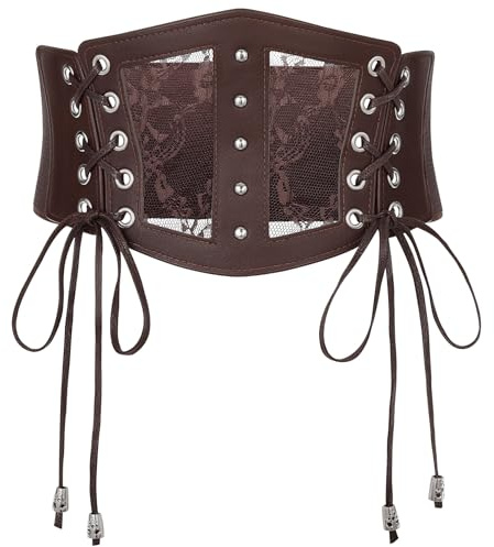 XZQTIVE Womens Corset Belt Elastic Lace Waist Belts for Women, Cinch Belt Pirate Corset Renaissance for Costume